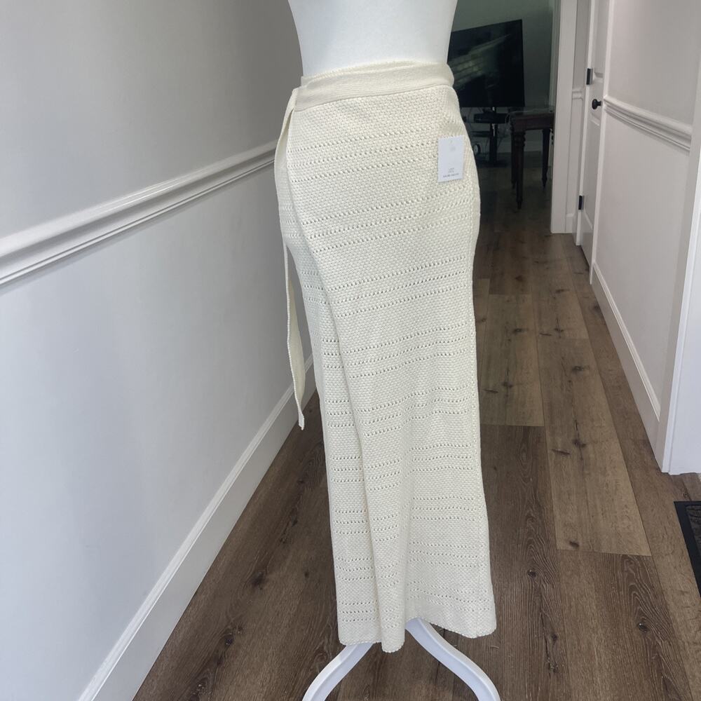 Cream Crochet Knit Midi/Maxi Skirt Women Wrap 100% Cotton Cover Up Beach NEW